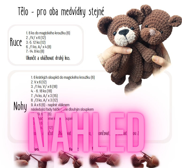 Návod: háčkovaný medvěd Thyme