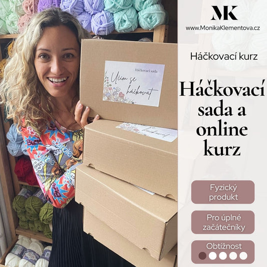 Háčkovací sada: materiál + videokurz pro úplné začátečníky