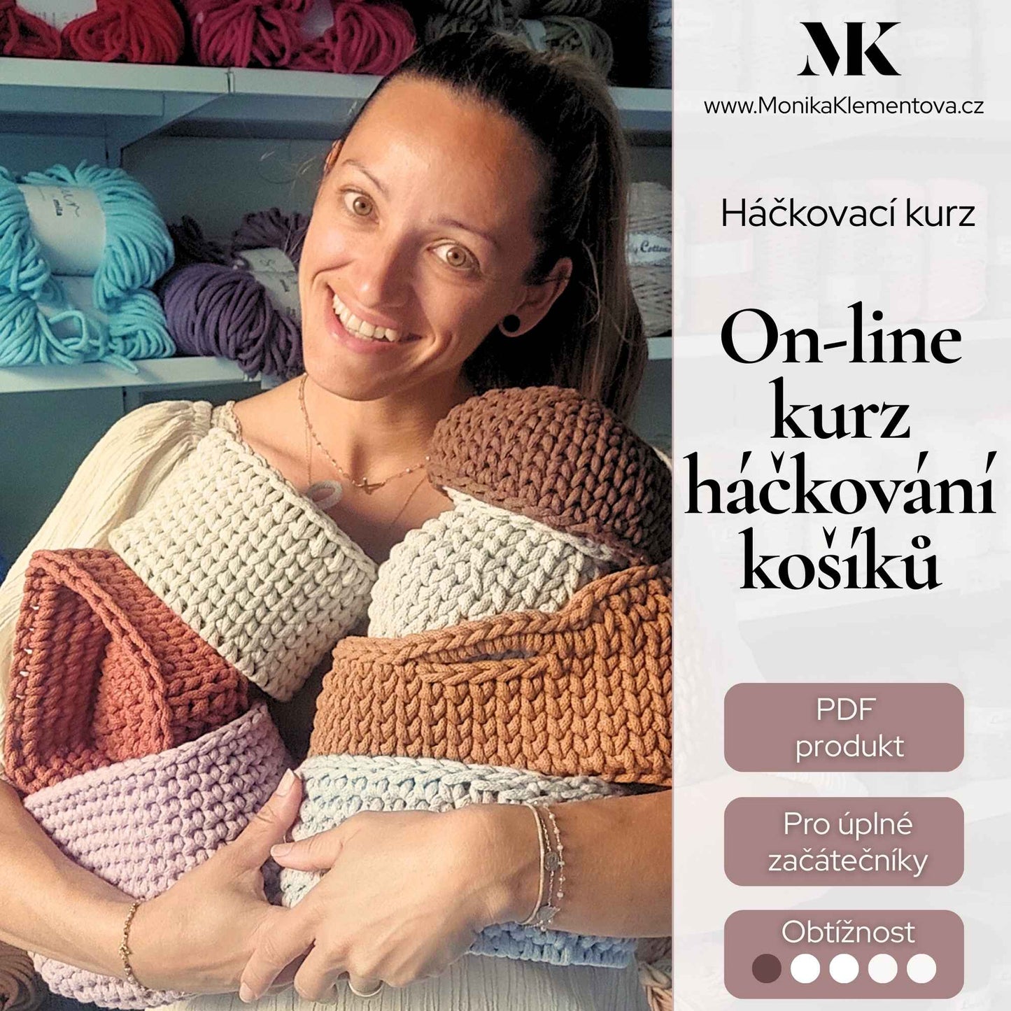Videokurz: háčkování košíků pro úplné začátečníky + návod na houbičky