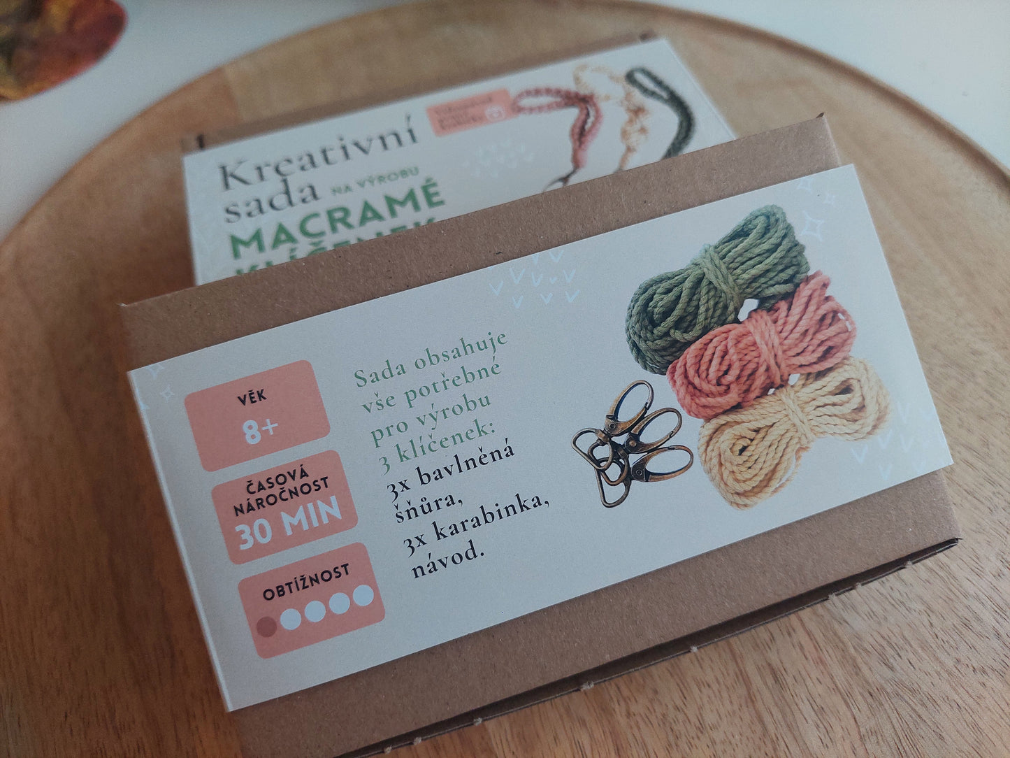 Macramé sada s návodem - 3x klíčenka