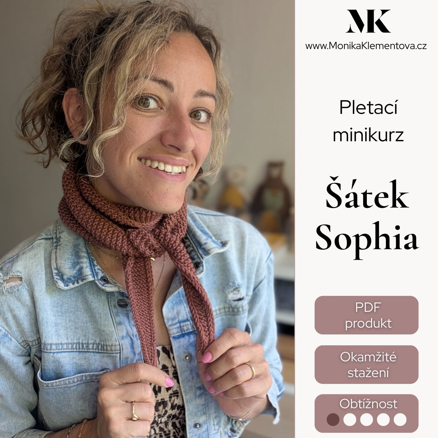 Minikurz: nauč se plést šátek Sophia - pro úplné začátečníky
