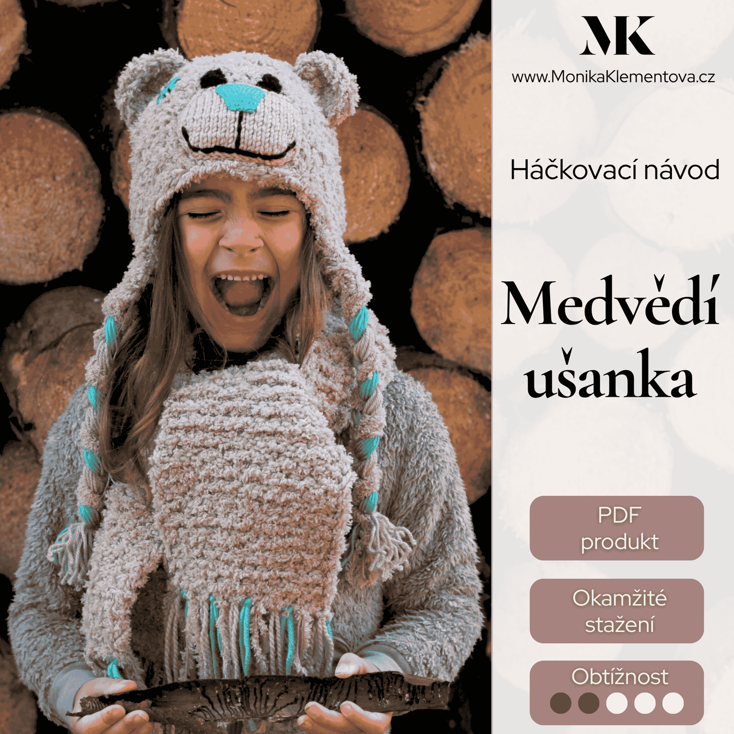 Návod: háčkovaná medvědí ušanka, všechny velikosti