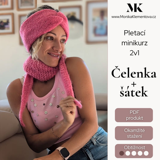 Minikurz pletení 2v1 - čelenka + šátek