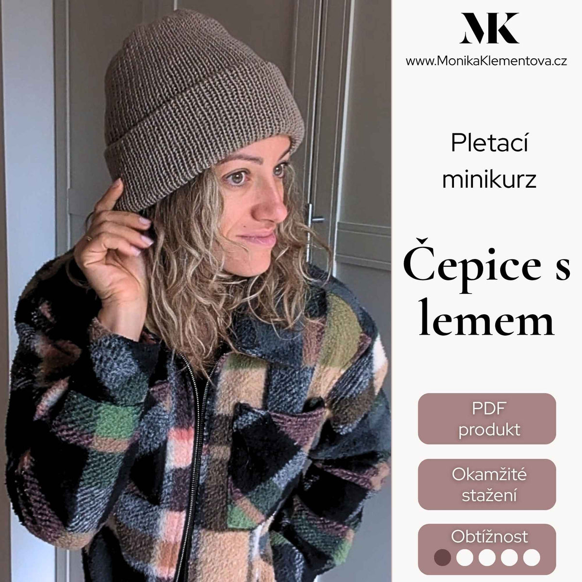 Minikurz: pletená čepice s lemem - pro úplné začátečníky